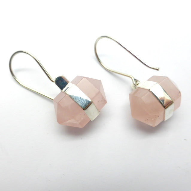 Rose Quartz Gemstone Earring | Double Pointed Crystal | 925 Sterling Silver |  Star Stone Taurus Libra  | Genuine Gemstones from Crystal Heart Melbourne since 1986 