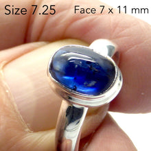 Load image into Gallery viewer, Blue Kyanite Rings |  Cabochons nice colour clarity | 925 Sterling Silver  | Bezel Set Open Back | Uplift and protect the Heart | Doesn&#39;t hold Negativity | Protects from electromagnetic radiation | US Size 6.25,7.25,7.75 | Taurus Libra Aries Gemstone | Genuine Gems from Crystal Heart Melbourne Australia since 1986