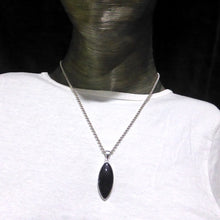 Load image into Gallery viewer, Nuummite Pendant | 925 Sterling Silver | Marquis Cabochon | Black with Golden Flecks | Soul Retrieval | Clear emotional entanglements | Genuine Gemstones from Crystal Heart Melbourne Australia since 1986 | nuumite | nummite
