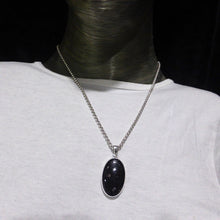 Load image into Gallery viewer, Nuummite Pendant | 925 Sterling Silver | Oval Cabochon | Black with Golden Flecks | Soul Retrieval | Clear emotional entanglements | Genuine Gemstones from Crystal Heart Melbourne Australia since 1986 | nuumite | nummite