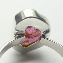 Load image into Gallery viewer, Watermelon Tourmaline Ring | Raw Slice | 925 Sterling Silver Band | US Size 7.5 | AUS Size O1/2 | Star Stone Virgo Gemini Libra Taurus | Genuine Gems from Crystal Heart Melbourne Australia since 1986