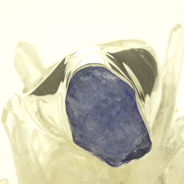 Tanzanite Ring | Rough Nugget | Beautiful blue violet | 925 Sterling Silver | Bezel set in a signet style with substantial silver | US Size 8 | AUS Size P1/2 | reach your Highest Spiritual potential | Genuine Gems from Crystal Heart Melbourne since 1986