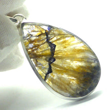 Load image into Gallery viewer, Fluorite Pendant | Blue John | Derbyshire UK | Oval Cabochon | 925 Sterling Silver | Purple and Gold  | Study | Release Inner Genius | Pisces, Capricorn | Genuine Gems from Crystal Heart Melbourne Australia since 1986