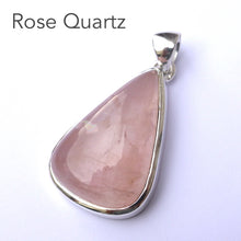 Load image into Gallery viewer, Rose Quartz Gemstone Pendant | Teardrop Cabochon | 925 Sterling Silver | Nice consistent colour | Star Stone for Taurus and Libra  | Genuine Gemstones from Crystal Heart Melbourne since 1986 