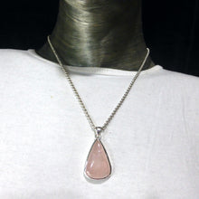 Load image into Gallery viewer, Rose Quartz Gemstone Pendant | Teardrop Cabochon | 925 Sterling Silver | Nice consistent colour | Star Stone for Taurus and Libra  | Genuine Gemstones from Crystal Heart Melbourne since 1986 