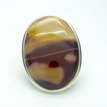 Load image into Gallery viewer, Australian Mookaite Ring  | 925 Sterling Silver | Oval Cabochon | Rich Ochre and Wine or Maroon | Quality Bezel Setting | US Ring Size 7.75 | AUS Size P | Dreamtime | Ancestral Spirits | Genuine Gems from Crystal Heart Melbourne Australia since 1986