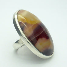 Load image into Gallery viewer, Australian Mookaite Ring  | 925 Sterling Silver | Oval Cabochon | Rich Ochre and Wine or Maroon | Quality Bezel Setting | US Ring Size 7.75 | AUS Size P | Dreamtime | Ancestral Spirits | Genuine Gems from Crystal Heart Melbourne Australia since 1986