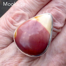 Load image into Gallery viewer, Australian Mookaite Ring  | 925 Sterling Silver | Teardrop  Cabochon | Rich Ochre and Wine or Maroon | Quality Bezel Setting | Adjustable Ring Size, US 6 to 9 | Dreamtime | Ancestral Spirits | Genuine Gems from Crystal Heart Melbourne Australia since 1986