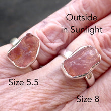 Load image into Gallery viewer, Rose Quartz Ring | Raw Nuggets | Gem quality gemstones | Deep colour and good transparency | 925 Sterling Silver | US Size 5.5 or 8 | Star Stone Taurus Libra  | Genuine Gemstones from Crystal Heart Melbourne since 1986 