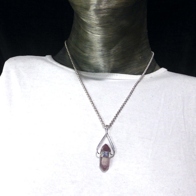 Lithium Quartz Crystal Pendant | 925 Sterling Silver | Phantom | Deep Meditation | Gentle Empowerment | Heal Causes of Stress | Genuine Gems from Crystal Heart Melbourne Australia since 1986