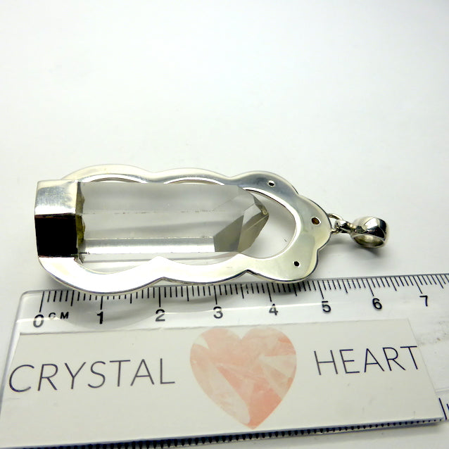 Crystal Pendant | Upright in Frame with faceted Citrine Studs | 925 Sterling Silver | Genuine gems from Crystal Heart Melbourne Australia since 1986
