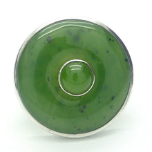 Load image into Gallery viewer, Nephrite Jade Pendant | Smooth Disc with another Jade Cabochon centre | 925 Sterling Silver | Bright colour and Translucency | Refined Heart Energy | Genuine Gems from Crystal Heart Melbourne Australia since 1986