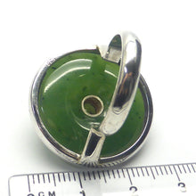 Load image into Gallery viewer, Nephrite Jade Pendant | Smooth Disc with another Jade Cabochon centre | 925 Sterling Silver | Bright colour and Translucency | Refined Heart Energy | Genuine Gems from Crystal Heart Melbourne Australia since 1986