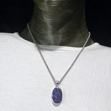 Load image into Gallery viewer, Lapis Lazuli Raw Druzy Pendant  | 925 Sterling Silver | Natural stone deep blue spangled with Gold Pyrites | Sagittarius Libra Taurus Capricorn | Meditation | Mindfulness | Inner Truth | Genuine Gems from Crystal Heart Melbourne Australia since 1986