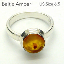 Load image into Gallery viewer, Baltic Amber Freeform Nugget Ring | 925 Sterling silver | US Size 6.5 | AUS Size M1/2 | Bezel Set | Open back | Genuine Gems from Crystal heart Melbourne Australia since 1986