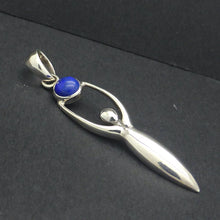 Load image into Gallery viewer, Lapis Lazuli Goddess Pendant | Cabochon | 925 Sterling Silver | Upraised arms embracing the Universe | Genuine Gems from Crystal Heart Melbourne Australia 1986