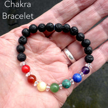 Load image into Gallery viewer, Aromatherapy Lava Stone Beaded Bracelets |  Chakra Stones | Absorb essential oils | Stretch Bracelet | Genuine Gemstones from Crystal Heart Melbourne Australia since 1986