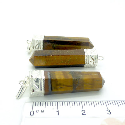 Tiger Eye Pendant | Single Point | Silver Plated Costume Jewellery | Focus Mental Strength | Genuine Gems from Crystal Heart Melbourne Australia since 1986
