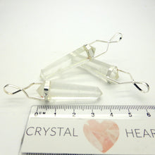 Load image into Gallery viewer, Clear Quartz Crystal Pendant | Double Terminated | Silver Plated white metal | Amplify conscious thought and affirmations | Genuine Gems from Crystal Heart Melbourne Australia since 1986 