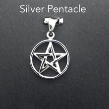 Load image into Gallery viewer, Pentacle Pendant  | 925 Sterling Silver | 5 pointed Star in Circle | 20 mm Diameter | Wisdom Protection Harmony &amp; Power | Monthly Manifestation | Genuine Gems from Crystal Heart Melbourne Australia since 1986