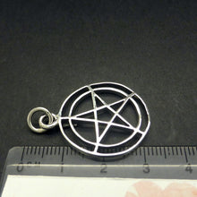 Load image into Gallery viewer, Pentacle Pendant  | 925 Sterling Silver | 5 pointed Star in Double Circle | 20 mm Diameter | Wisdom Protection Harmony &amp; Power | Monthly Manifestation | Genuine Gems from Crystal Heart Melbourne Australia since 1986