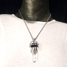 Load image into Gallery viewer, Crystal Tourmaline Pendant | Natural Black Tourmaline Crystal over polished  Clear Quartz Point | 925 Sterling Silver | Genuine gems from Crystal Heart Melbourne Australia since 1986