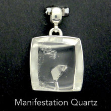 Load image into Gallery viewer, Manifestion Quartz Pendant | Square Cabochon | Deep bevels on the reverse | Superior 925 Sterling Silver Setting | Genuine Gems from Crystal Heart Melbourne Australia since 1986