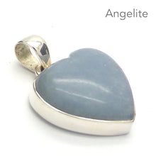 Load image into Gallery viewer, Angelite Heart Pendant, 925 Sterling Silver, r2
