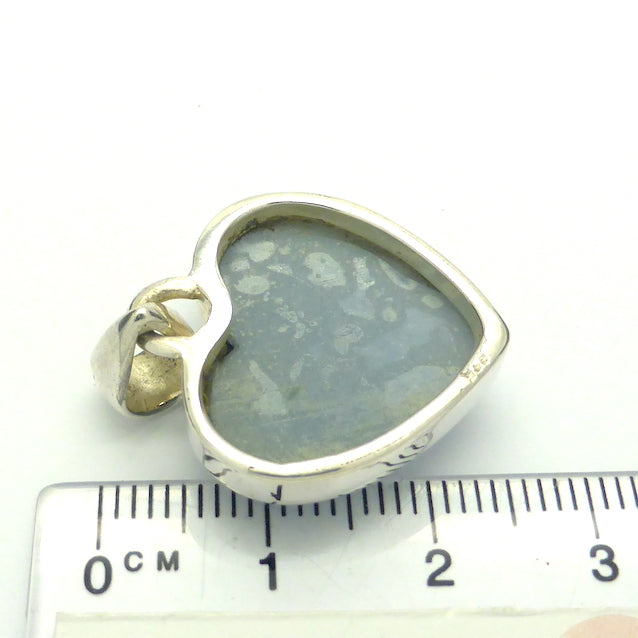 Angelite Heart Pendant | 925 Sterling Silver | Light Blue Stone | Peaceful and Soothing | Wholesomeness and Contentment | Allowing Deep Healing and Intuitive or Angelic connection | Genuine gems from Crystal Heart Melbourne Australia since 1986