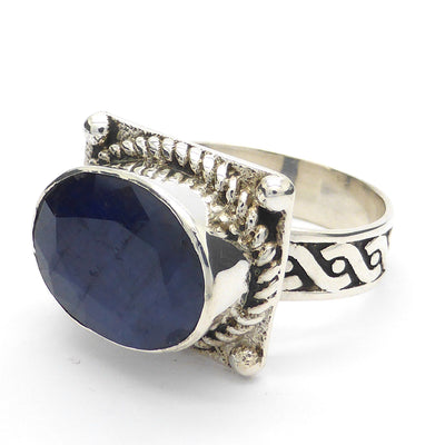 SAPHHIRE CELTIC FACETED RING AUSTRALIA