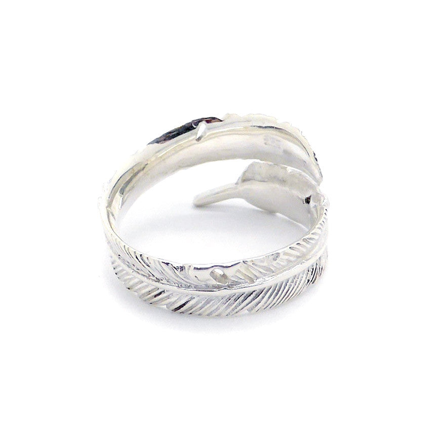 Ring Feather Adjustable Silver
