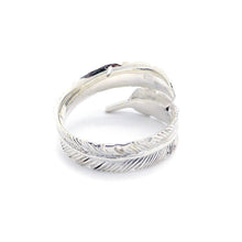 Load image into Gallery viewer, Ring Feather Adjustable Silver