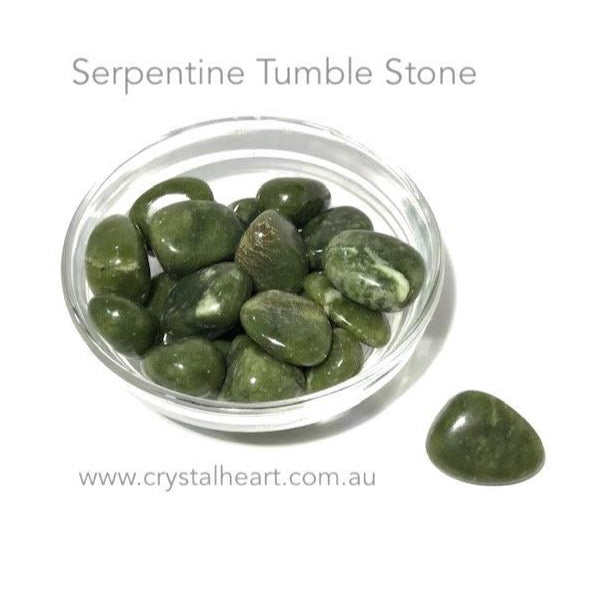 Serpentine Tumble | Heart opening & Wisdom |  Tumble Stone | Pocket Healing | Crystal Heart |