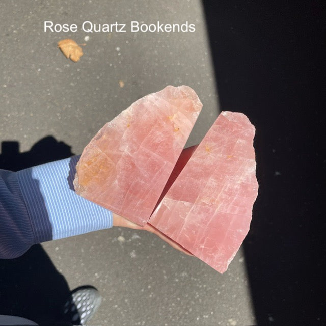 Rose Quartz Bookends