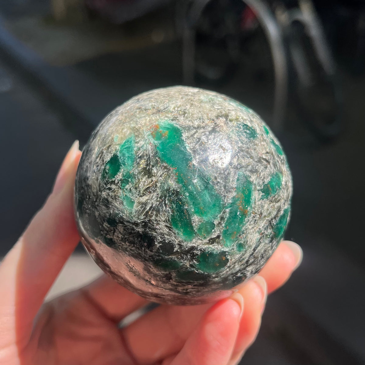 Emerald Crystals in Matrix Sphere ~ C – Crystal Heart
