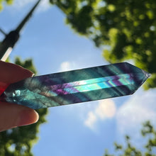 Load image into Gallery viewer, Rainbow Fluorite Generator | natural crystal gemstone | Capricorn Pisces Star Stone | Genuine Gemstone | Crystal Heart Melbourne since 1986