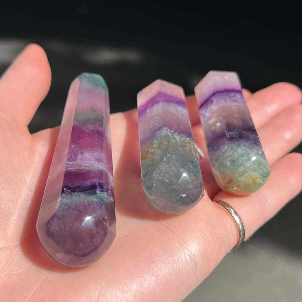 Fluorite Healing Wand | Genuine Stone | Rounded end for Energy & physical healing | Crystal Heart Melbourne Australia Gemstones since 1986
