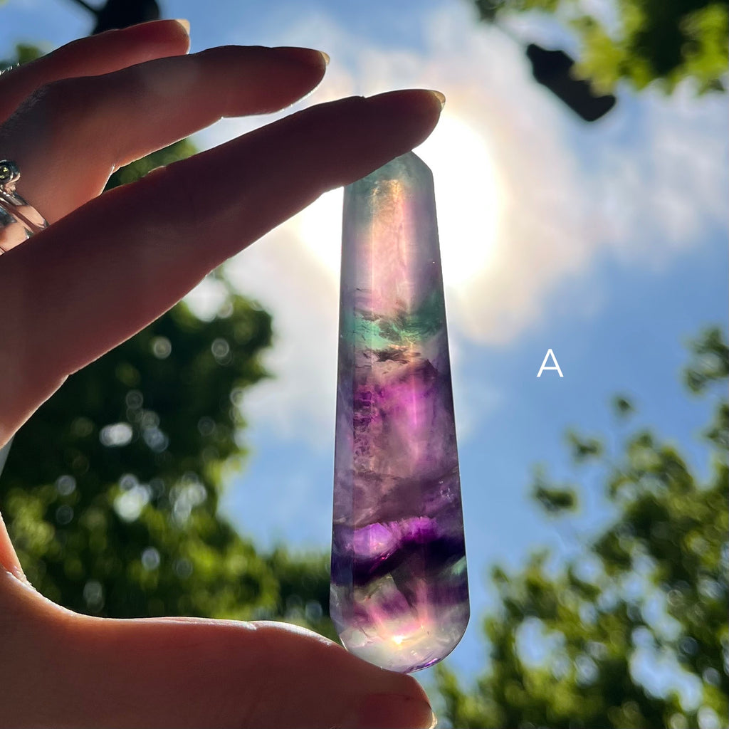 Fluorite Healing Wand | Genuine Stone | Rounded end for Energy & physical healing | Crystal Heart Melbourne Australia Gemstones since 1986