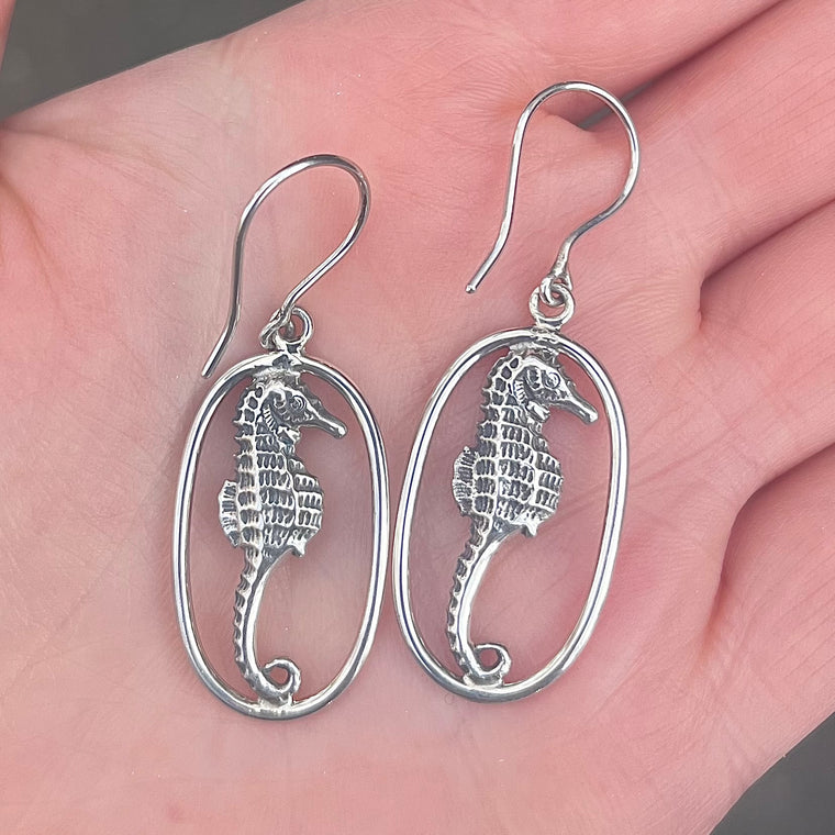 Seahorse Earings, 925 Sterling Silver