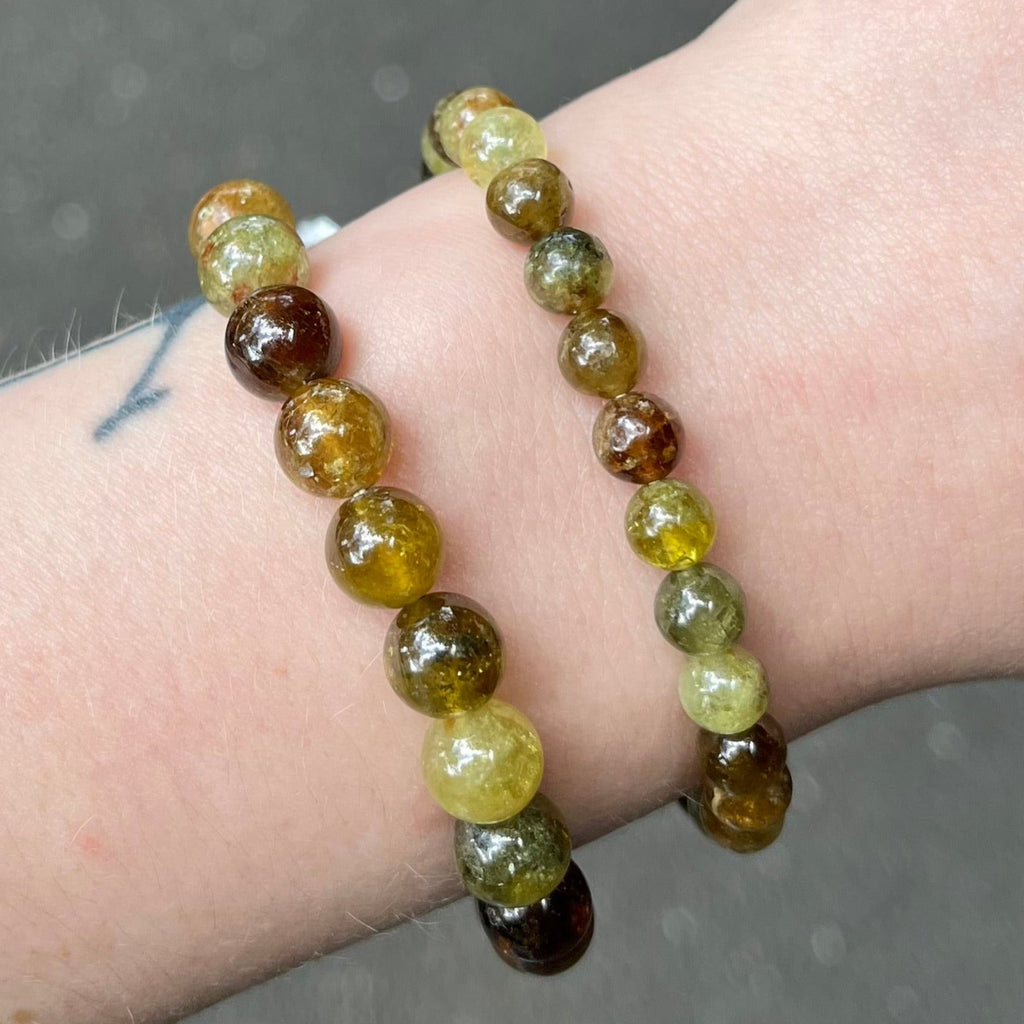 Greet Garnet Bracelet | Gooseberry Green | Rare | Heart Stone | Energising | Creativity | Spiritual Empowerment | All is Well | Genuine Gems from Crystal Heart Melbourne Australia since 1986