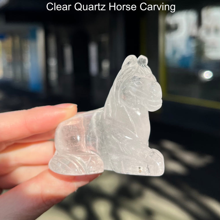 Horse Carving ~ Clear Quartz Crystal