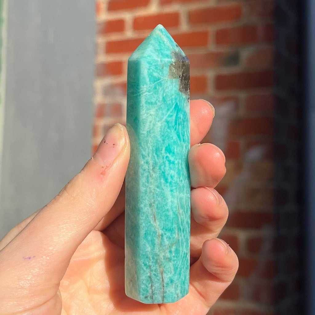 Amazonite  Generator | Genuine Stone | Single Point | Energy or physical healing Tool | Crystal Heart Melbourne Australia since 1986