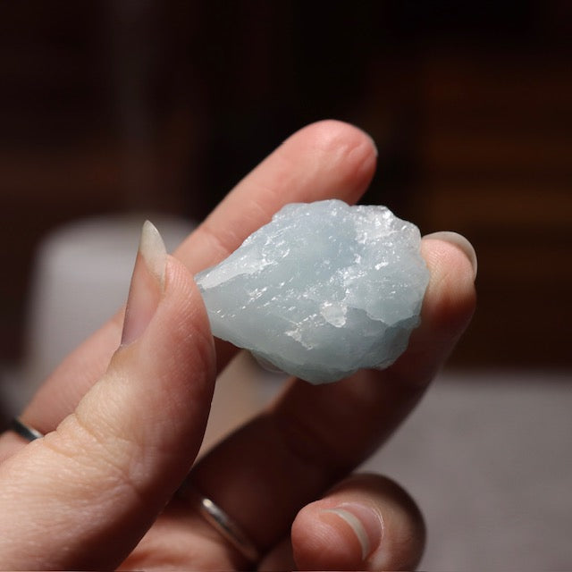 Raw Aquamarine Crystal Pendant | Blue Ice | Calm Emotional Strength | Integrate Mind Body Soul | Genuine Gemstones from Crystal Heart Melbourne Australia since 1986