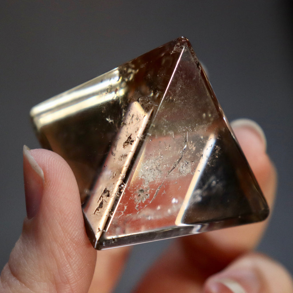 Smokey Quartz Crystal | Pyramid | Polished | Genuine Gems from Crystal Heart Melbourne Australia since 1986