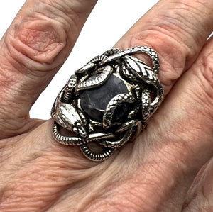 Sapphire Snake Ring 925 Sterling Silver