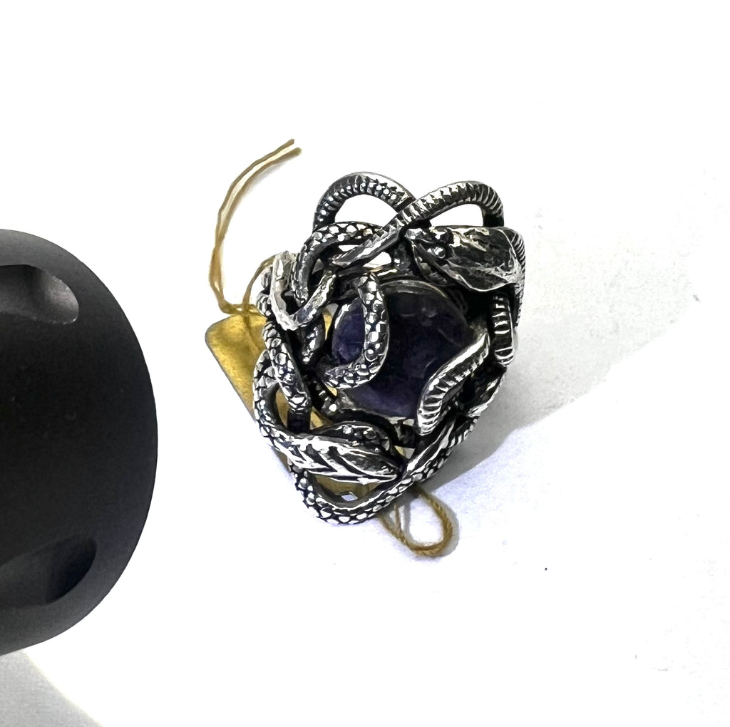 Sapphire Snake Ring 925 Sterling Silver