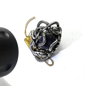Sapphire Snake Ring 925 Sterling Silver