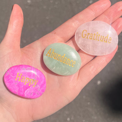 Affirmation Stones | Genuine Gemstones | Worry Stone | Crystal Healing | Genuine Gemstones from Crystal Heart Melbourne Australia since 1986