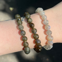 Load image into Gallery viewer, Stretch Bracelet with Labradorite Beads | Fair Trade | Strong Elastic | Shadow Work | Positive Energy | Inner Magic | Genuine Gems from Crystal Heart Melbourne Australia since 1986