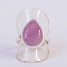 Load image into Gallery viewer, Kunzite Ring | Oval Cabochon | Good colour reasonable Translucency | 925 Sterling Silver | Bezel Set | US Size 9 | AUS Size R1/2 | Wisdom of the Heart | Taurus Scorpio Leo | Genuine Gems from Crystal heart Melbourne Australia since 1986  